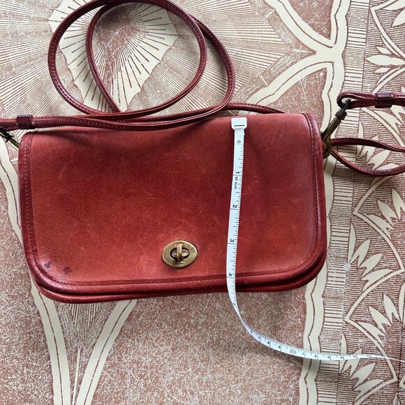 Vintage Rare Coach Dinky 9375 Cowhide Brown Leather Early NYC Bag - Picture 14 of 14